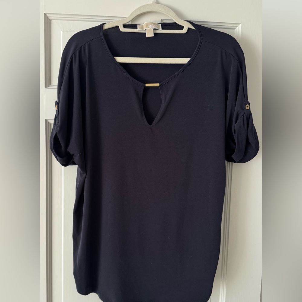 Michael Kors Black Keyhole Blouse
